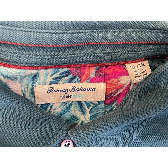 Tommy Bahama Polo Shirt Mens XL IslandZone Supima Long Sleeve Marlin Green Rugby - Picture 4 of 8